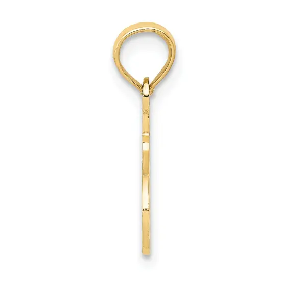 14K Yellow Gold #1 Sister Charm Sis Pendant Jewelry 16mm x 15mm {3}