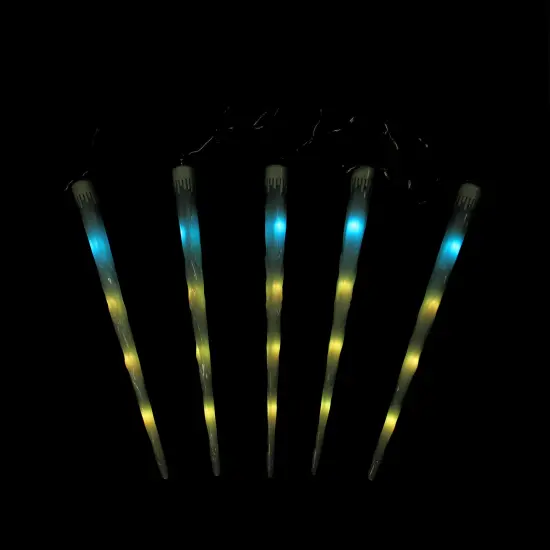 Northlight LED Color Changing Dripping Icicle Christmas Light Tubes - Multicolor - 13' Clear Wire - 5ct White {1}