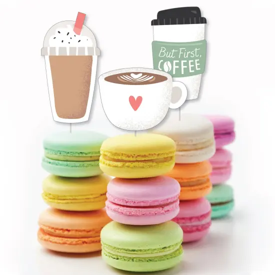 Big Dot of Happiness But First, Coffee - DIY Shaped Cafe Themed Party Cut-Outs - 24 Count {4}