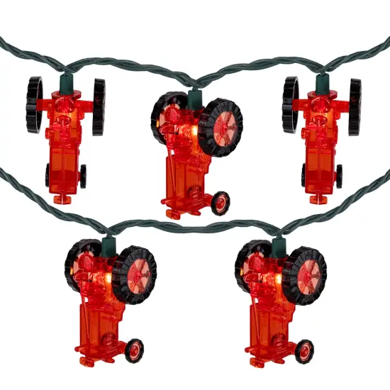 Northlight Red Tractor Indoor Outdoor Patio Light Set - 6' Green Wire - 10ct {3}
