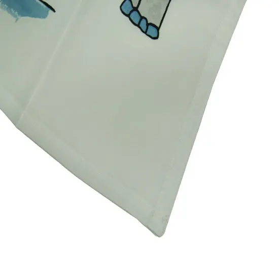 Blue Safari Hippo Rainbow Zebra Striped Fabric Shower Curtain 70 X 72 Inch {3}