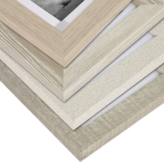 Americanflat Photo Frame Set with Mat - Set of 4 - Farmhouse Decor Picture Frames - Shatter Resistant Glass - Hanging Hardware - Includes Easel {9}