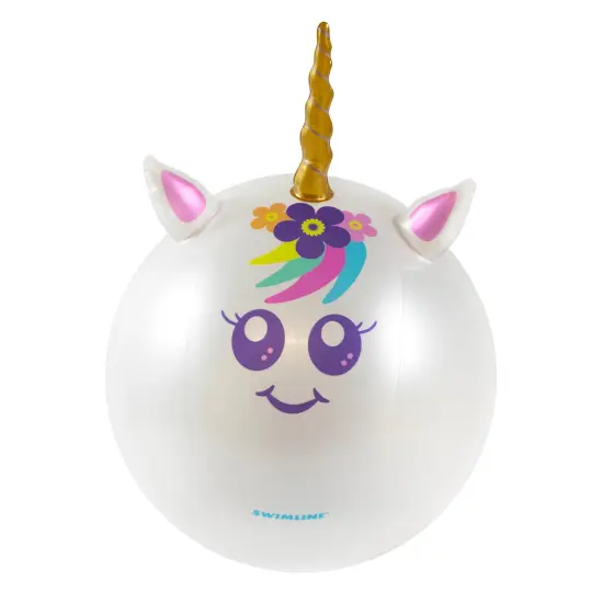 Swim Central Inflatable Rainbow Unicorn Beach Ball - 29" White {1}