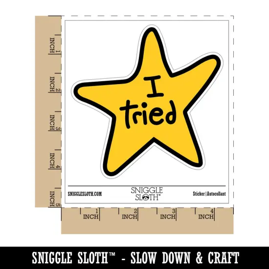 I Tried Fail Star Waterproof Vinyl Phone Tablet Laptop Water Bottle Sticker Set - 5 Pack {1}