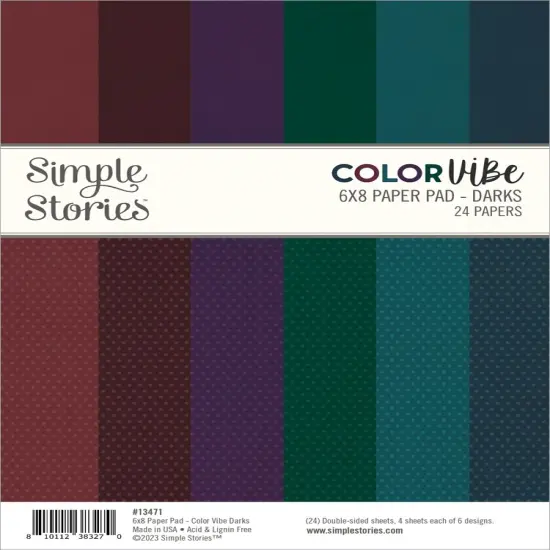 Simple Stories Double-Sided Paper Pad 6"X8" 24/Pkg-Color Vibe Darks {1}
