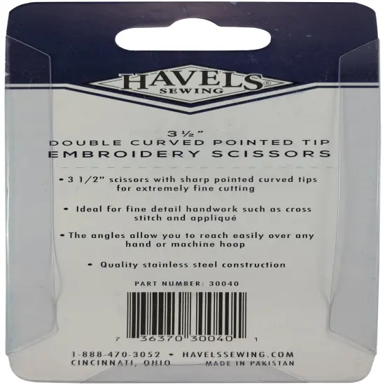 Havel's Double-Curved Embroidery Scissors 3.5"-Silver {3}
