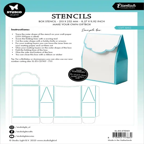 Studio Light Essentials Stencil-Nr. 252, Giftbag {3}