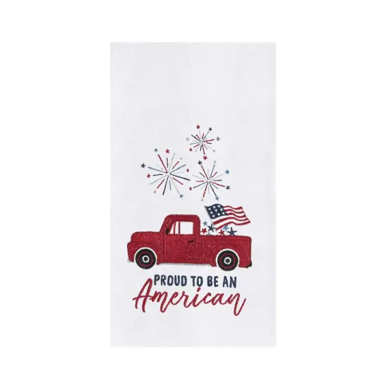 Proud To Be An American Kitchen Towel Patriotic Dishtowel Decor {1}