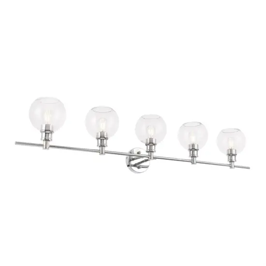 Collier 5 light Chrome and Clear glass Wall sconce {5}