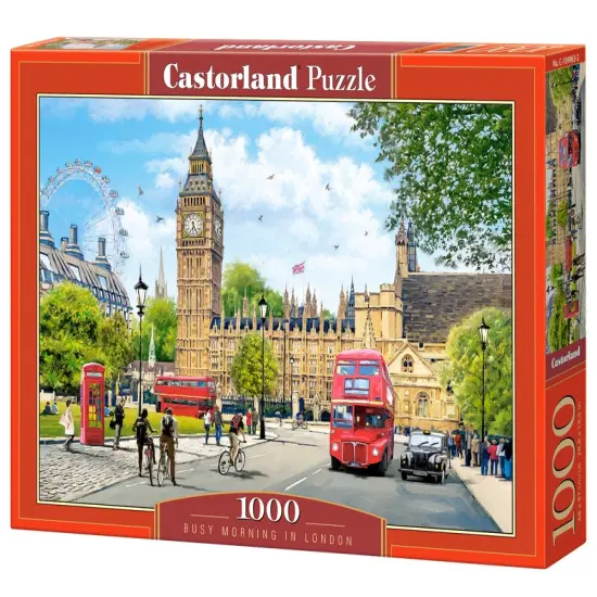 1000 Piece Jigsaw Puzzle, Busy Morning in London, United Kingdom, Great Britain, England puzzle, Big Ben, Adult Puzzle, Castorland C-104963-2 {1}