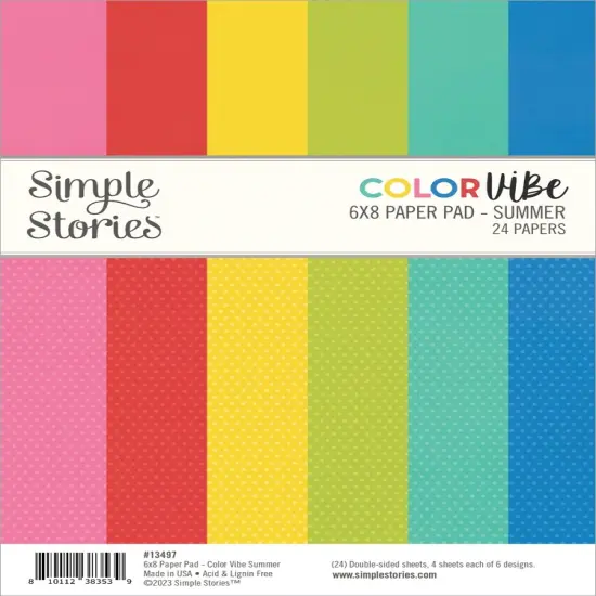 Simple Stories Double-Sided Paper Pad 6"X8" 24/Pkg-Color Vibe Summer {1}