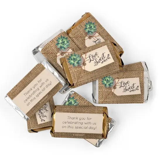 108 Pcs Wedding Candy Hershey's Chocolate Party Favors by Just Candy (2 lb) - Rustic Succulent {1}