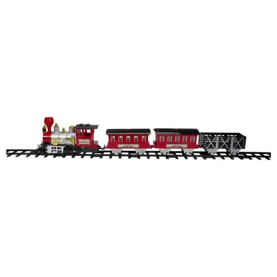 Northlight 24-Piece Battery Operated Lighted and Animated Christmas Train Set with Sound Red {3}