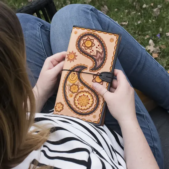 Realeather(R) Crafts Travel Journal Kit-Natural Travel Journal {3}