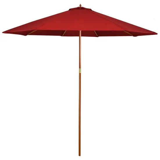 Northlight 8.5ft Outdoor Patio Market Umbrella with Wooden Pole, Red {1}