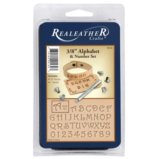 Realeather(R) Crafts Fancy Alphabet & Number Stamp Set-3/8" {1}