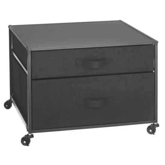 mDesign Small Portable Mini Fridge Storage Cart with Wheels and Drawers {4}