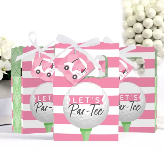 Big Dot of Happiness Golf Girl - Pink Birthday Party or Baby Shower Favor Boxes - Set of 12 {4}