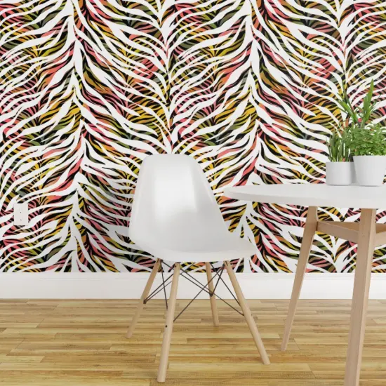 Pre-Pasted Wallpaper 2FT Wide Abstract Animal Print Safari Pop Art Custom Pre-pasted Wallpaper by Spoonflower {1}