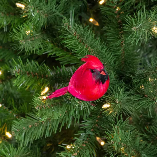 Northlight Cardinal Bird Clip-on Christmas Ornament - 5" - Red and Black {3}