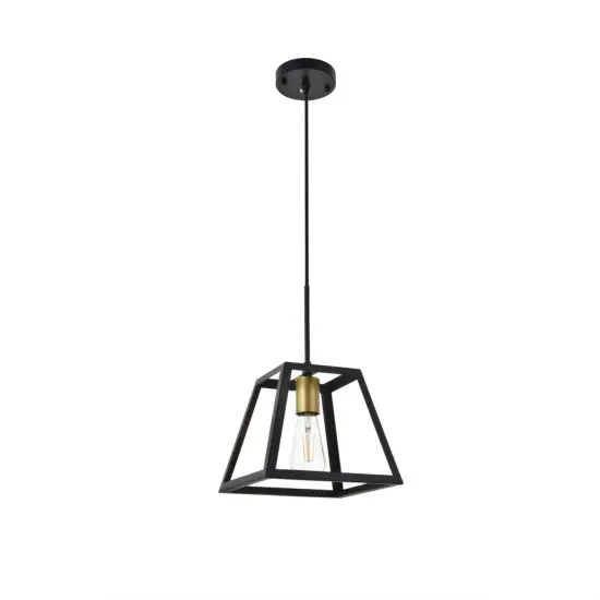 Resolute 1 light brass and black Pendant {3}