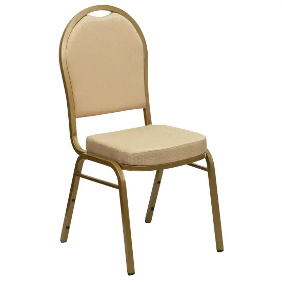 Emma and Oliver Dome Back Stacking Banquet Dining Chair BurgundyFab/Gold {6}