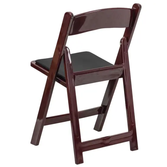 Emma and Oliver Folding Chair - Resin&ndash; 2 Pack 800LB Weight Capacity Event Chair Red Mahogany {4}