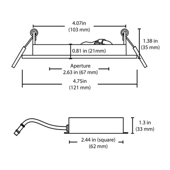 DLE4 Series 4 in. Square White Flat Panel LED Downlight in 5000K Natural Light {2}