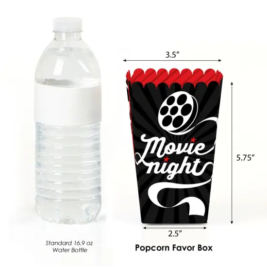 Big Dot of Happiness Movie Night - Hollywood Party Favor Popcorn Treat Boxes - Set of 12 {3}