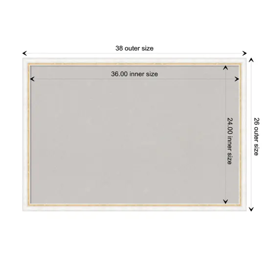 Morgan Wood Framed Corkboard, Grey Cork Morgan White Gold {3}