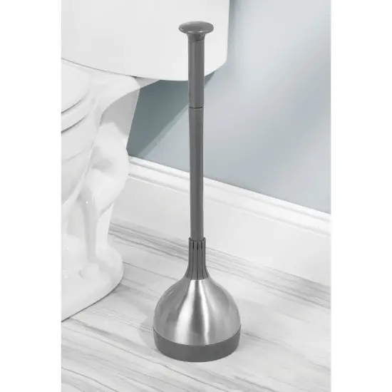 mDesign Bathroom Toilet Bowl Plunger and Cover {2}