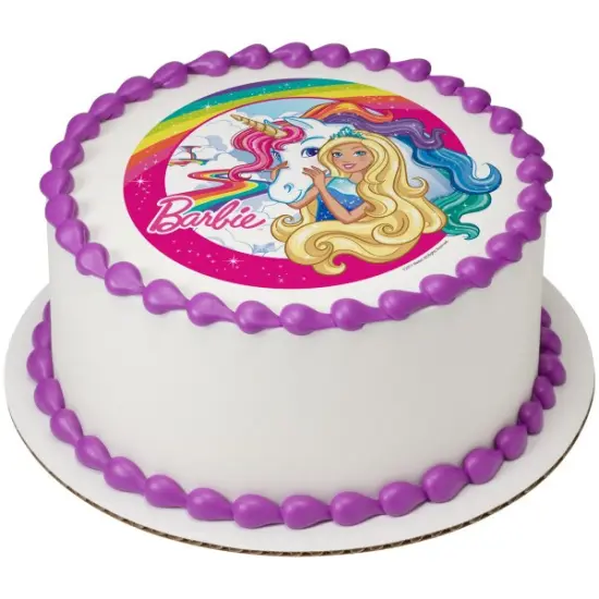 Barbie™ Dreamtopia Imagine Edible Cake Topper Image - 7.5" Round {1}