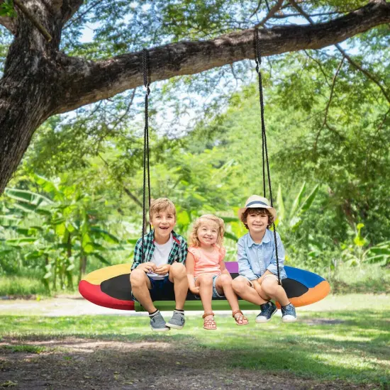 60 Inch Saucer Surf Outdoor Adjustable Swing (Only swing) Red Green Purple {1}
