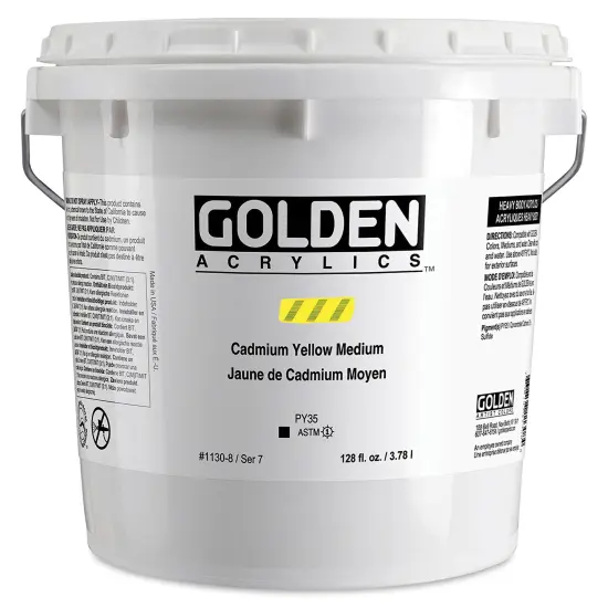 Golden Heavy Body Artist Acrylic - Cadmium Yellow Medium (CP), 128 oz Jar {1}
