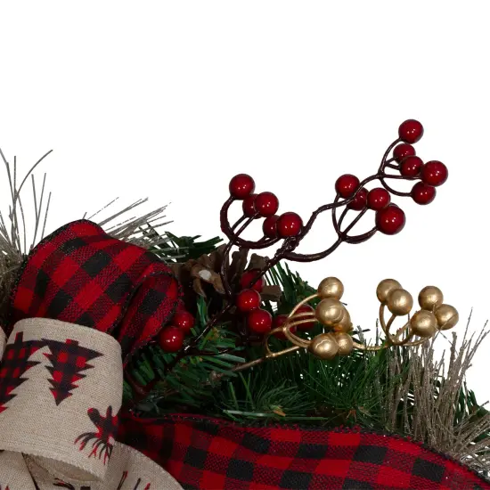 Northlight 52" Berries and Bows Artificial Christmas Swag - Unlit Green {4}