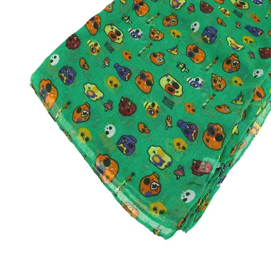 Lightweight Gauze Adorable Skulls and Hearts Fashion Scarf {3}