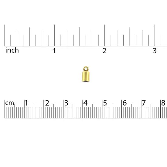 End Cap with Loop 4mm Gold Plated (Package of 2) {3}