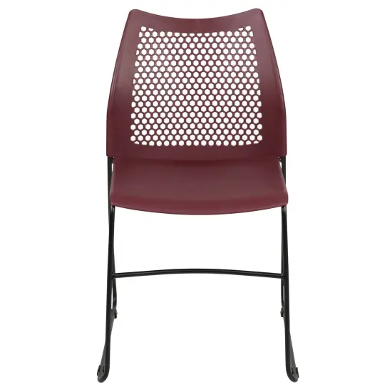Emma and Oliver Home and Office Sled Base Stack Chair with Air-Vent Back - Guest Chair {3}