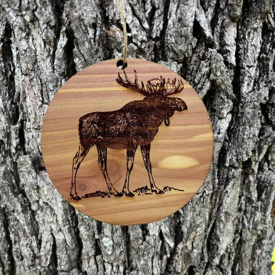 Moose - Cedar Ornament {6}