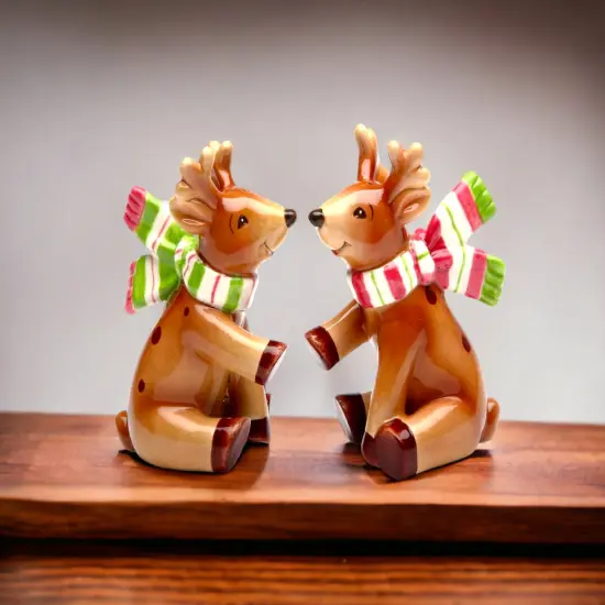 Ceramic Christmas Reindeer Salt & Pepper Shakers, Home Décor, Gift for Her, Gift for Mom, Kitchen Décor, Christmas Décor {2}