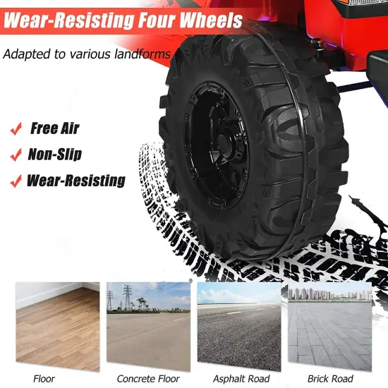 12V Kids Ride-on Jeep Car with 2.4 G Remote Control and LED Light Effects Red {6}