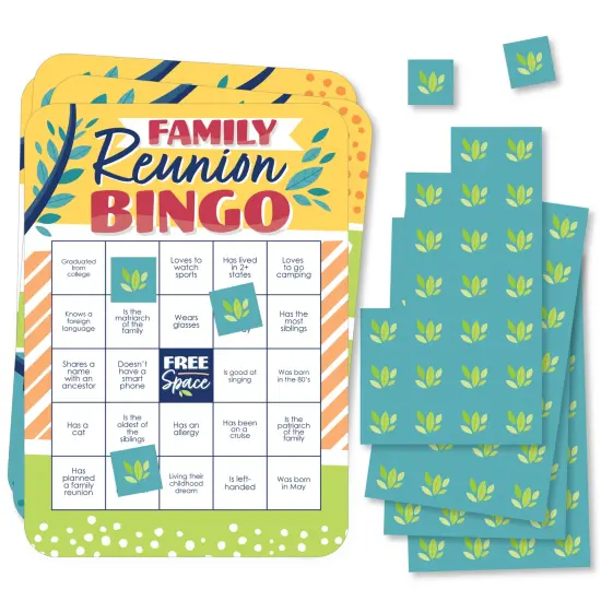 Big Dot of Happiness Colorful Family Reunion - Bingo Cards and Markers - Family Gathering Party Bingo Game - Set of 18 {1}