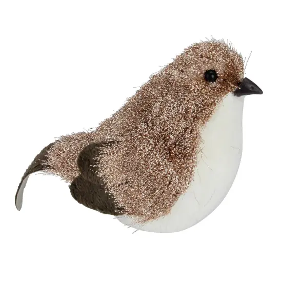 Northlight Sparkle Bird Figure Christmas Decoration - 6.25" - Brown and White {3}