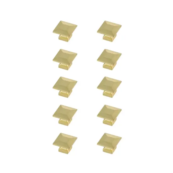 Cecil 1.3" Brushed Gold Square Knob Multipack (Set of 10) {1}