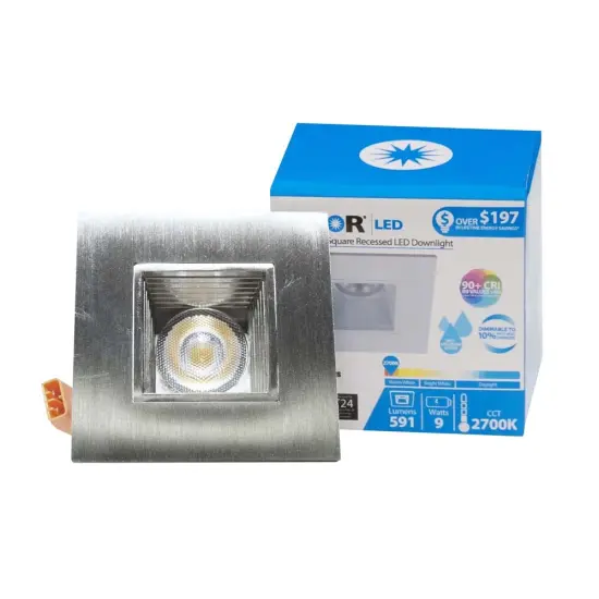 NICOR 2 in. Square LED Downlight with Baffle Trim in Nickel, 3000K Soft White {1}