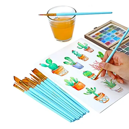 Art Painting Brush Set Assorted 12 Pieces for Acrylic, Watercolor, Gouache, and Hobby Painting {6}