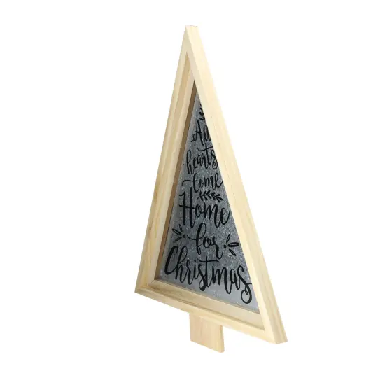 Melrose 21.5" Gray and Beige Triangular Christmas Tree Wall Decor {3}