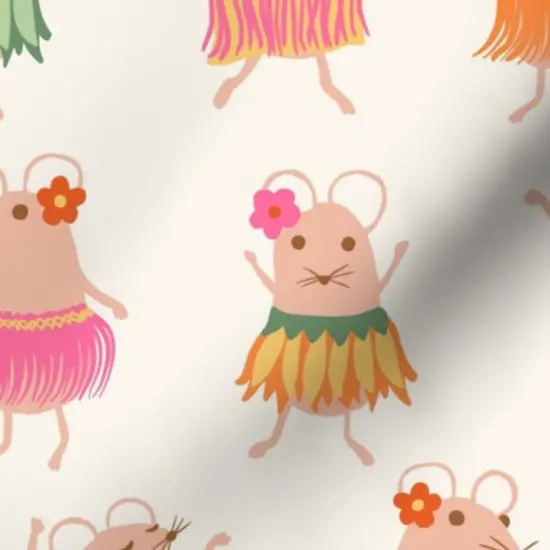 Various Fabrics by the Yard or Fat Quarter Dancing Mice Tropical Summer Whimsical Cute Vacation Island Custom Printed Fabric by Spoonflower {7}