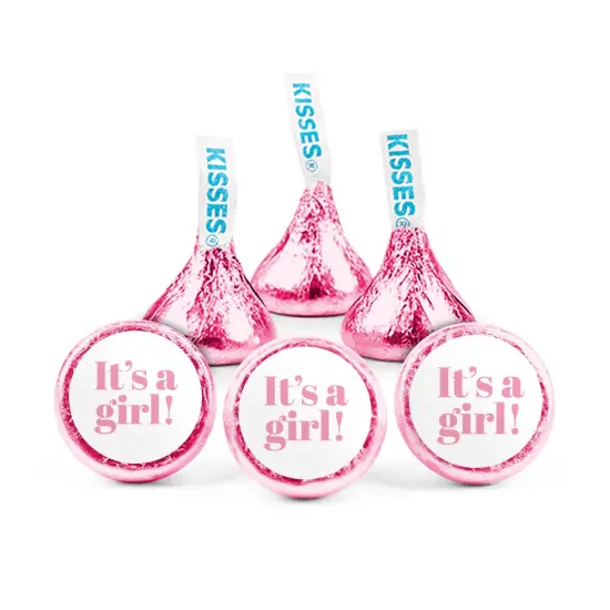 324ct Pink It's a Girl Baby Shower Stickers for Hershey's Kisses, DIY Party Favors by Just Candy (324 Stickers) - Candy Not Included {1}