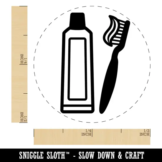 Toothbrush and Toothpaste Dentist Self-Inking Rubber Stamp Ink Stamper for Stamping Crafting Planners Sky Blue {1}